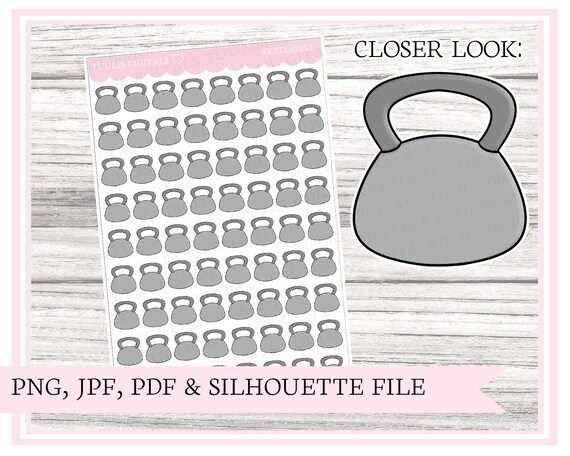 kettlebell workout fitness printable planner stickers for etsy ireland
