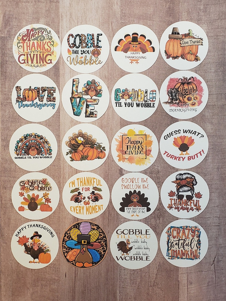 Thanksgiving Silver Rounds Thanksgiving Freshie Cardstock Rounds - Etsy