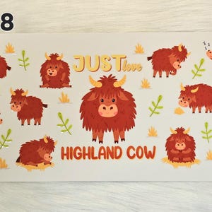16oz UV DTF Cup Wrap #248 Highland Cows Just Love Highland Cows for Snow Globe Cups and Tumblers