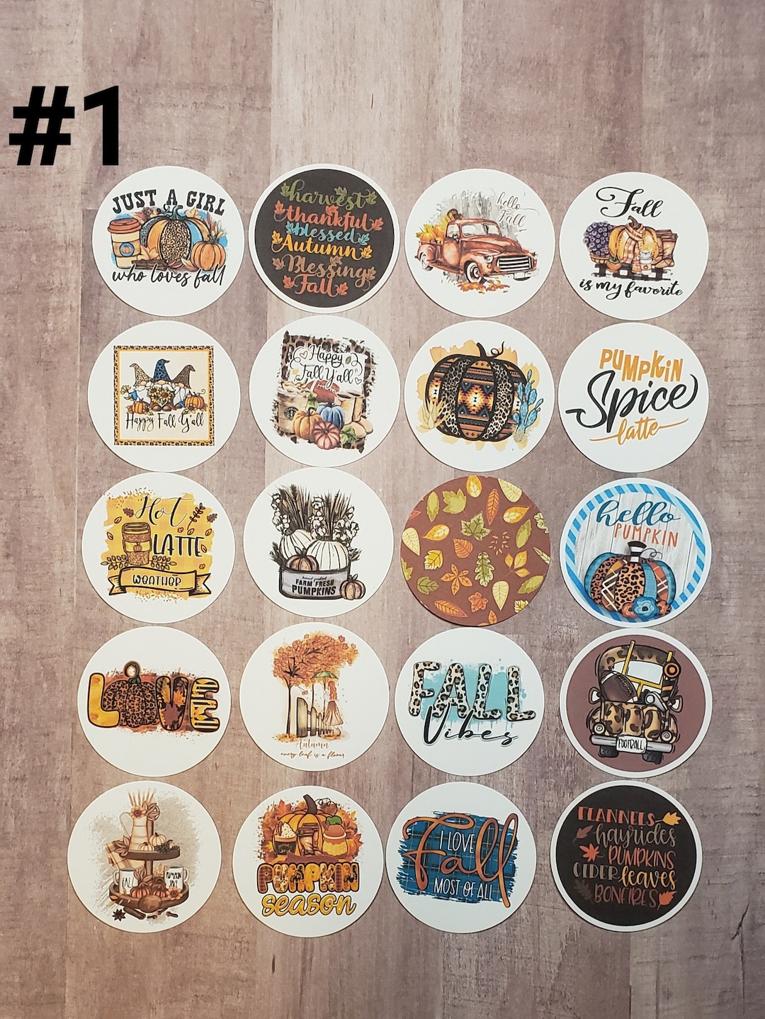 Fall Car Freshie Cardstock Rounds 20 Pack Etsy