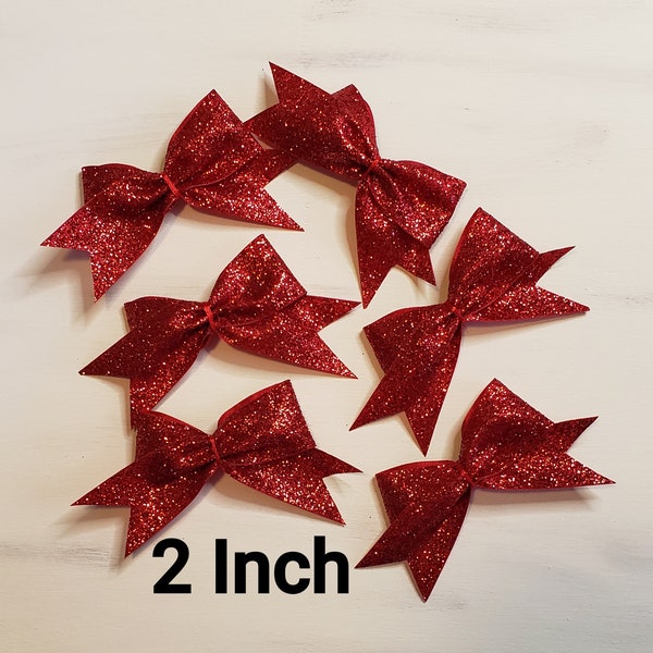 Red Glitter Freshy Bow/Craft Bow/2 & 3 Inch Bows