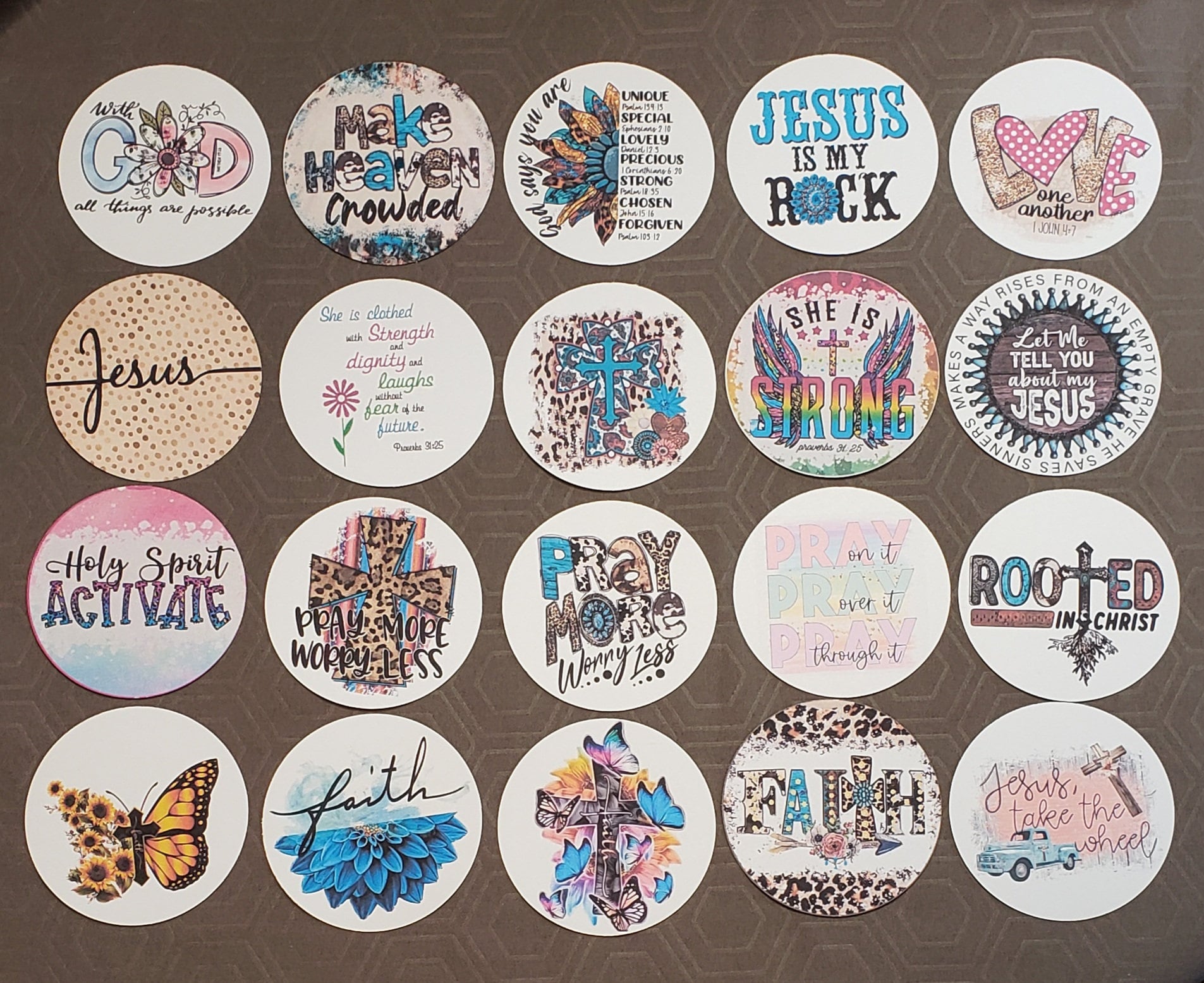 Christian Car Air Freshener Cardstock Rounds 5 Sizes Pack Etsy