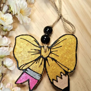 Pencil Bow Car Freshie/Car Air Freshener