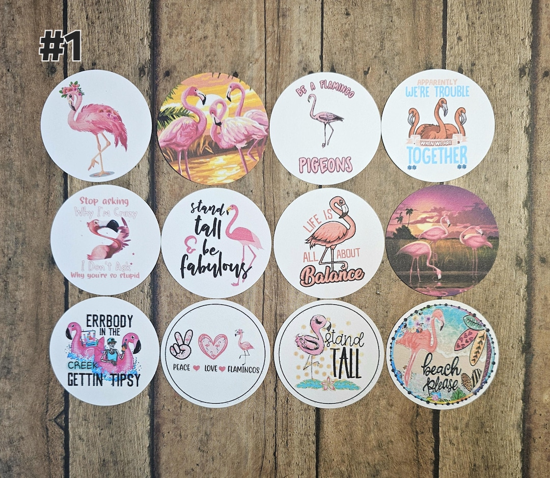 Flamingo Freshie Cardstock Rounds 12 Pack - Etsy