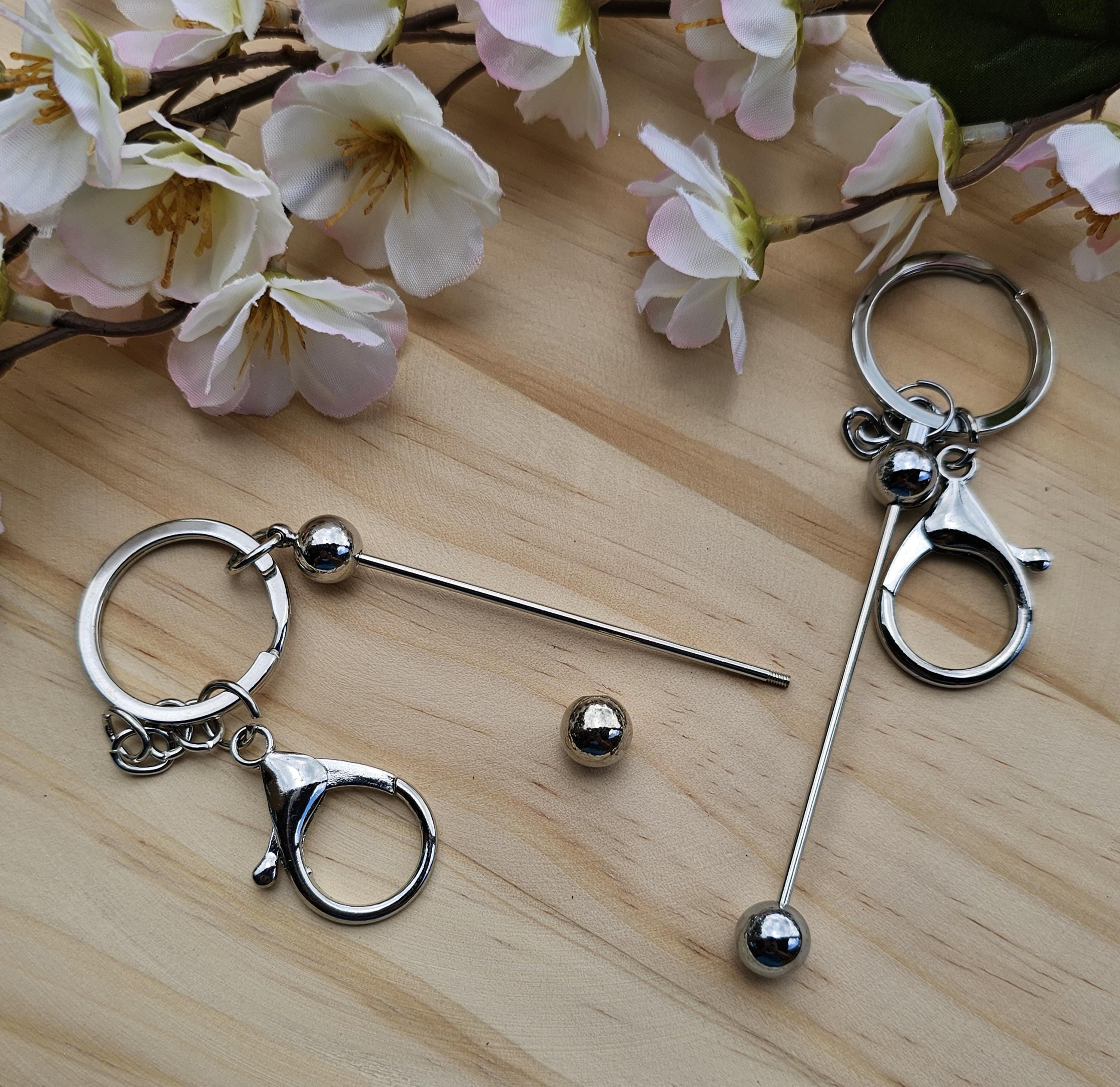 Beadable Blank Bar Key Chain - Silver - Etsy