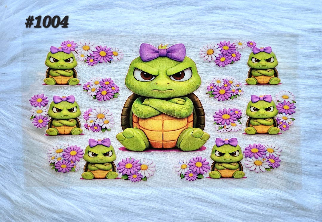 1004 -angry Turtle 16 Oz. UV DTF Cup Wrap - Etsy