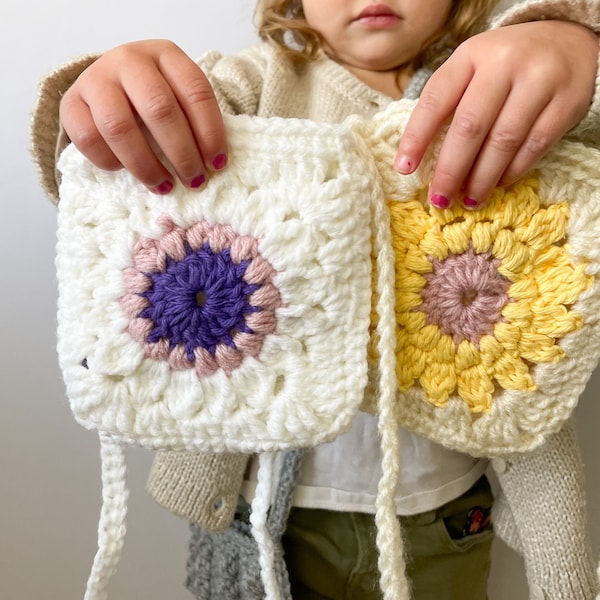 Sunburst Purse Crochet Pattern | Pattern Only | Granny Square Sunburst | Toddler Purse