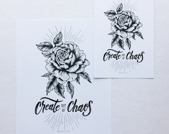 Create Out Of Chaos Rose Art Print