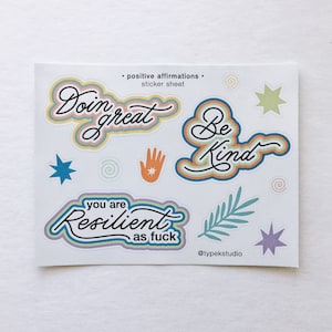 Positive Affirmations Sticker Sheet