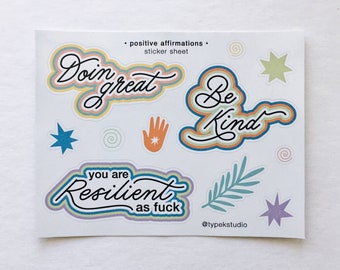 Positive Affirmations Sticker Sheet