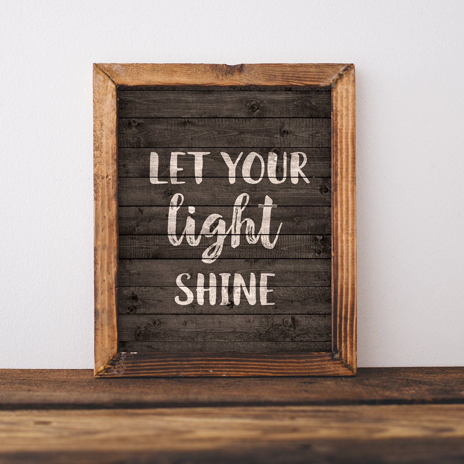 Let Your Light Shine Print Wooden Art Printable Printable | Etsy