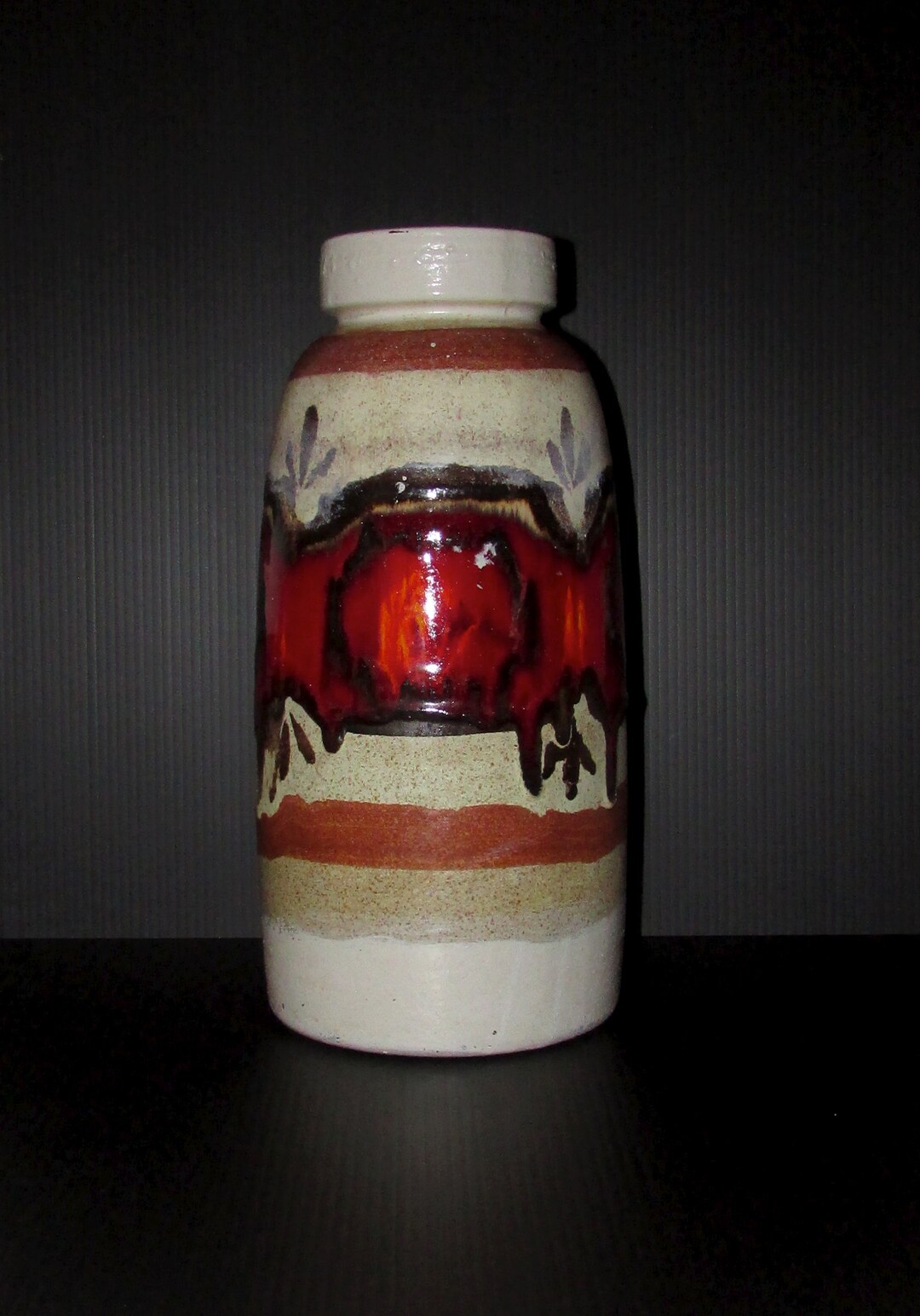 Beautiful tall pottery W.GERMANY SCHEURIG 533-38/Très joli vase en ...