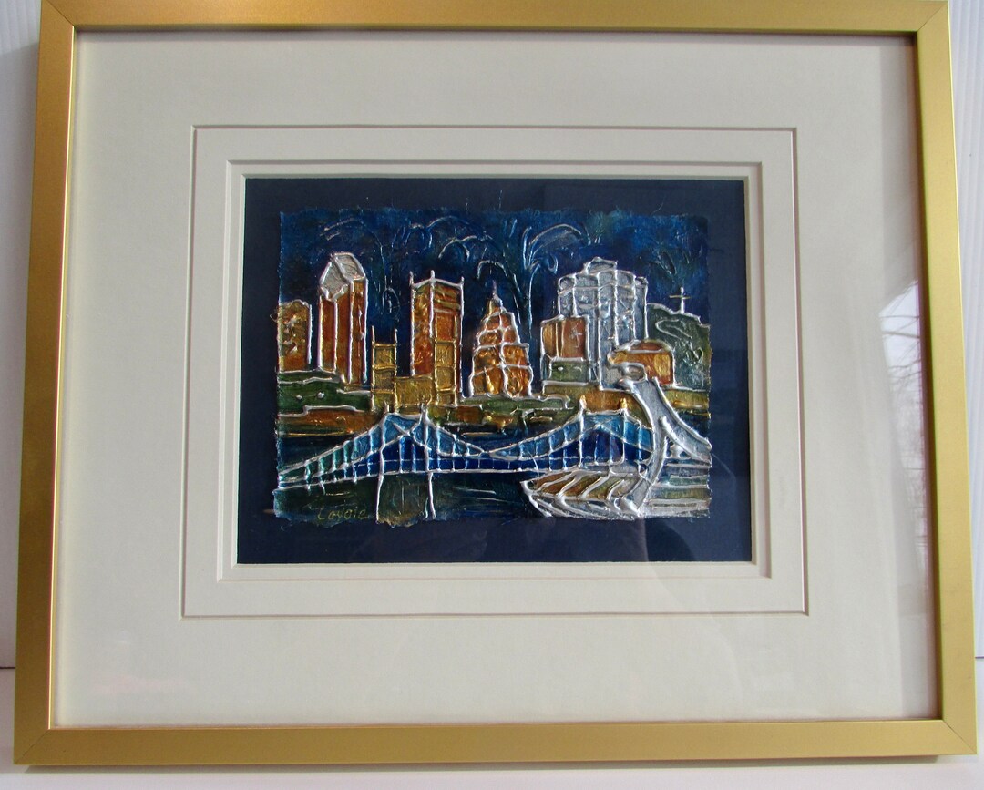 Acrylic Painting on Paper Title Montréal, Belle De Nuit Signed LUCIE