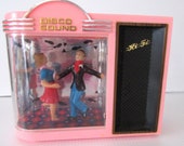 Beautiful pink DISCO SOUND collectable transistor radio functional 7 quot X 5 quot 1 2 made in Hong Kong