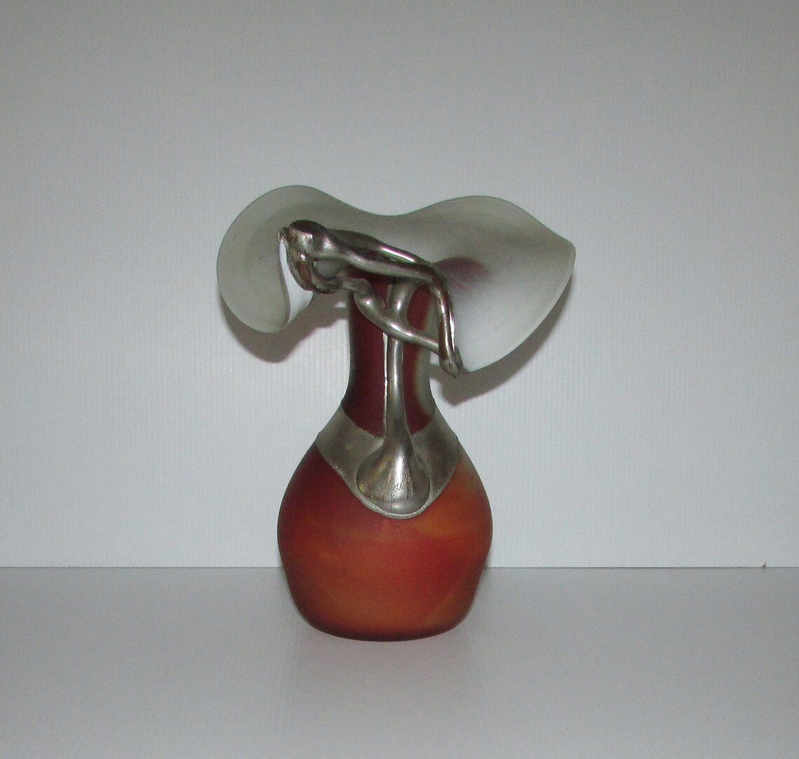 Superbe vintage art nouveau MADY amber art glass vase with Etsy