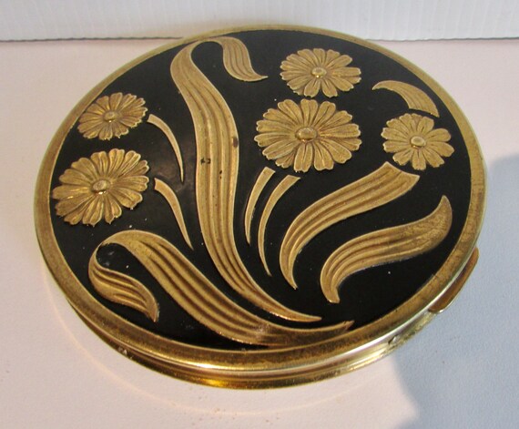 Nice collectable XL round black enamel and gold p… - image 7