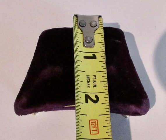 Vtg superb scarce space age violet velvet ring bo… - image 8