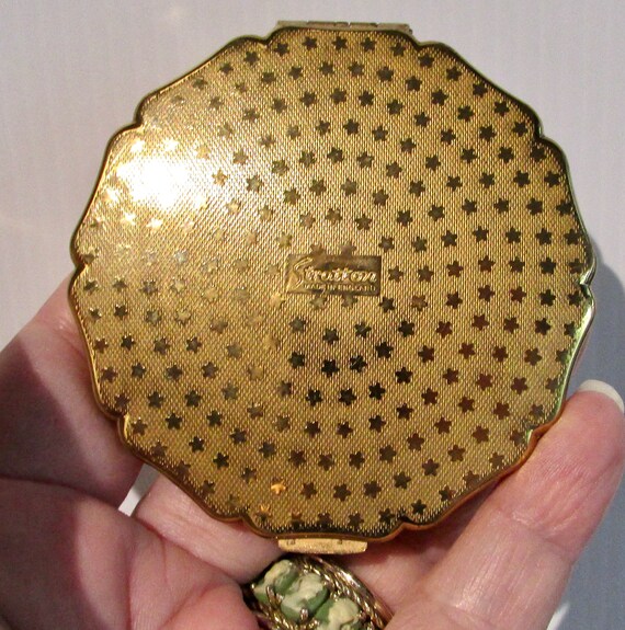 Vtg gold plated STRATTON ENGLAND with blue enamel… - image 3