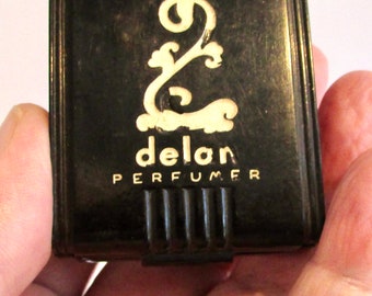 Beautiful art deco DELAN PERFUMISER in a black bakelite casing/art deco atomizer Delan Perfumiser in black bakelite casing