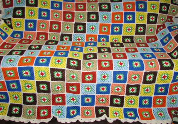 Beautiful Multicolor Real Phentex Crochet Throw Blanket/très Jolie