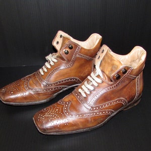 Vintage superbe brown  real leather TROFEO STEFANO BRANCHINI ankle  shoe    Italy  B   0807     6