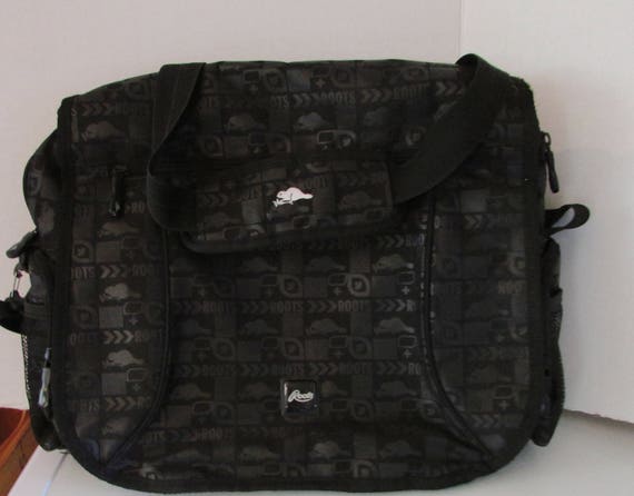 Tr s Beau Sac Nylon Noir Roots Logo Ordinateur Portable Autres