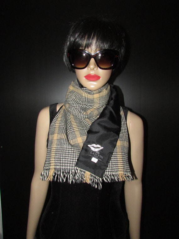 Vintage superb Lanvin Paris wool/silk scarf /Super