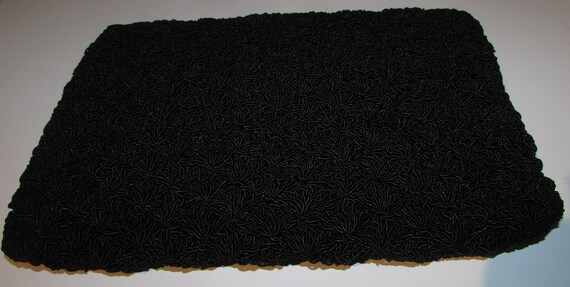 superbe antique black crochet clutch or purse /tr… - image 4