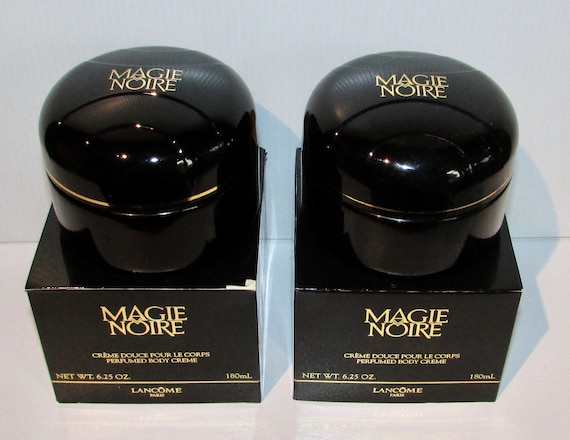 2 Rare Empty Black Magie Noire Lancôme Perfume Body Cream