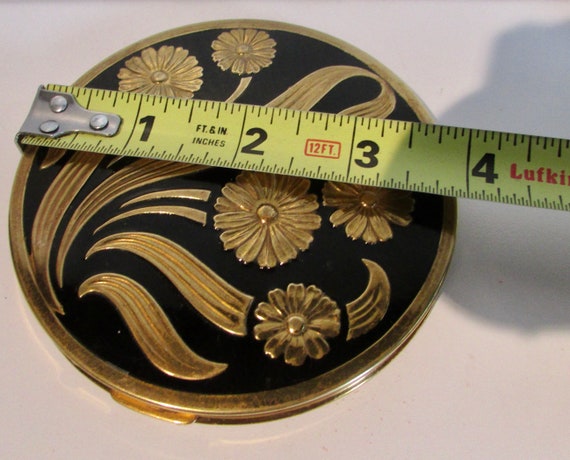 Nice collectable XL round black enamel and gold p… - image 5