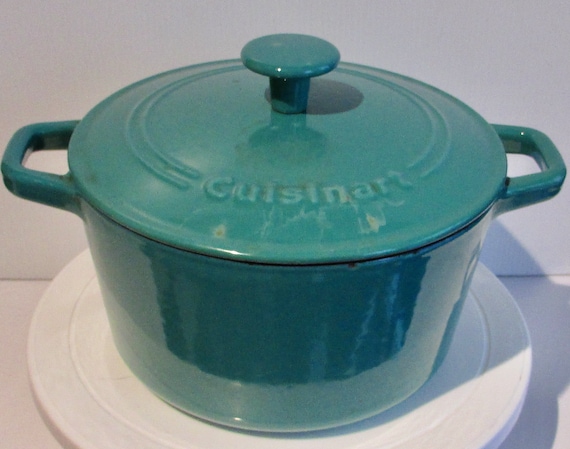 Cuisinart 3 Quart Cast Iron Round Covered Casserole - Blue