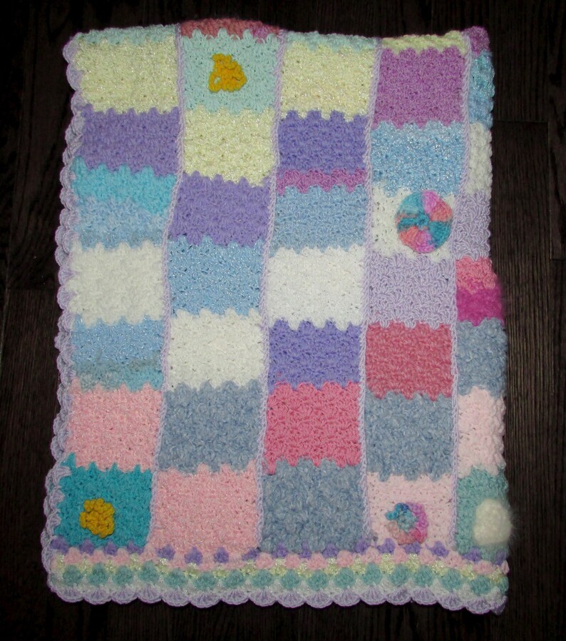 Vintage Superb Wool Hand Made Crochet 3d Baby Blanket Crib Throw Superbe Couverture Laine 3d Crochet Pour B U00e9b U00e9 31 X 40 Bedding Home Living Dekorasyonu Net
