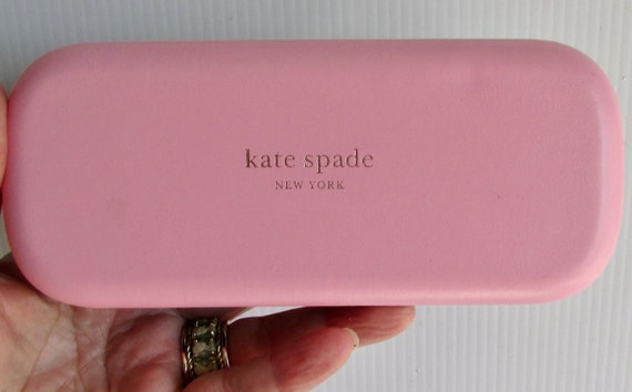 Vintage beautiful pink/green leather KATE SPADE New York eyeglasses  case/Very pretty pink/green leather case for Kate Spade New York glasses