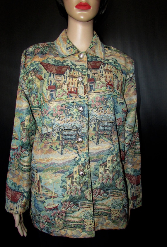 Vintage Superbe ERIN LONDON Tapesty Jacket / Jolie Veste Tapisserie Erin  London Size Large -  Hong Kong