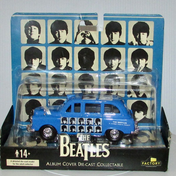 Vtg beautiful collectable blue taxi cab THE BEATLES album cover die-cast A Hard Day's Night