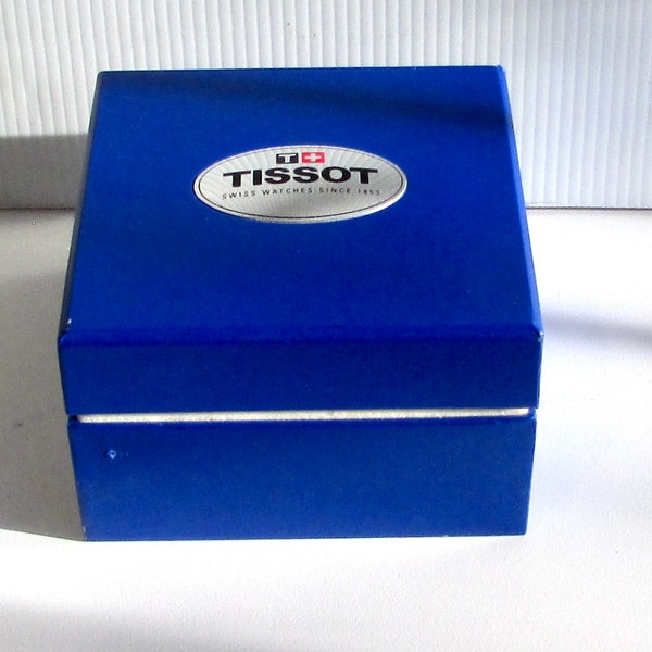 Vtg beautiful blue TISSOT storage watch box/very pretty blue storage box for TISSOT watch