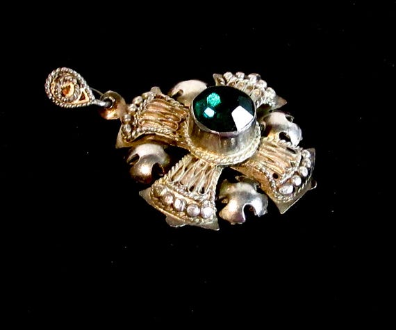 Vtg fine 950 Solid Sterling Silver JERUSALEM pend… - image 6