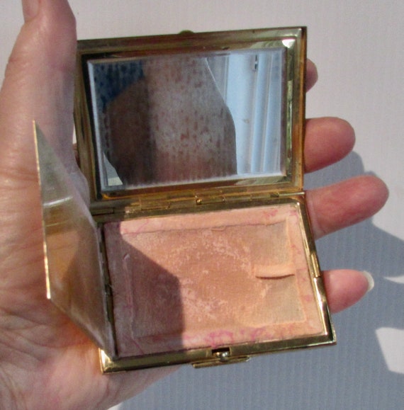 Beautiful rectangular collectable gold plated pow… - image 4