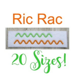 Rick Rack, Ric Rac Embroidery Design, Ric Rac Embellishment, Rick Rack Embellisment, Ric Rac Border, Machine Embroidery Design, 20 Sizes