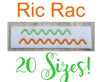 リックラック、リックラック刺繍デザイン、リックラック装飾、リックラック装飾、リックラックボーダー、機械刺繍デザイン、20サイズ