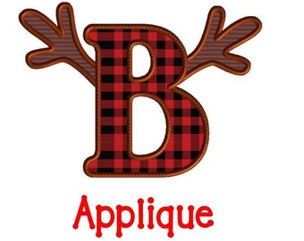 Anter Embroidery Design, Letter B, Antler Applique, Machine Embroidery, Applique Design, Deer, Reindeer, Hunting, 3 Sizes