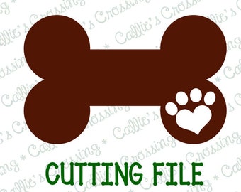 Dog Bone SVG Cutting File, Dog Bone with Heart Svg file, Paw Print Heart Svg File, Dog Svgs, Dog Print Svgs, Dog Print Cutting Files, Paws