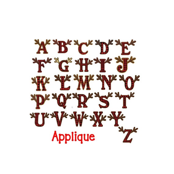 26 Antler Letters Antler Font 3 Sizes of Each Letter Deer Font Limited Time Only Antler Applique Letters Reindeer Font