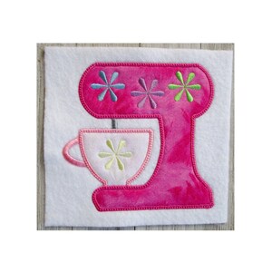 Stand Mixer Embroidery Design, Mixer Applique, Machine Embroidery, Mixer Applique Design, Kitchen Design, 3 Sizes, No Fonts Included