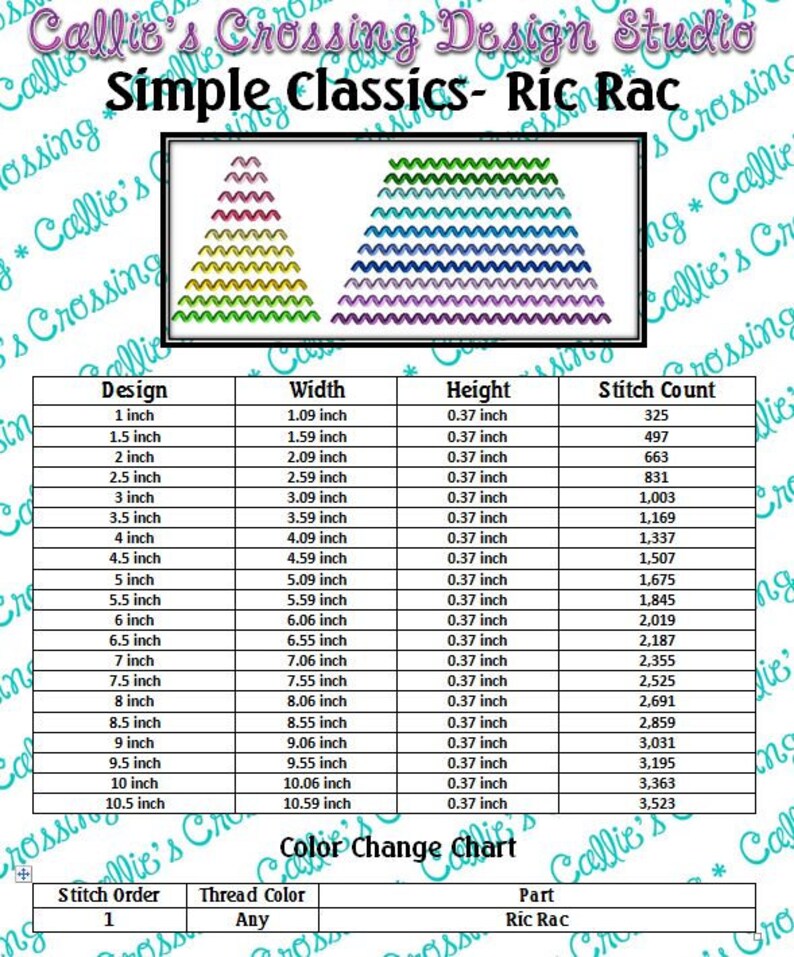 Rick Rack Ric Rac Embroidery Design Ric Rac Embellishment Etsy