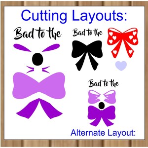 Bad to the Bow SVG CUTTING File, Bow Cutting File, Bow Design, SVG Cutting File, Cricut Cutting Files, 2 Styles image 5