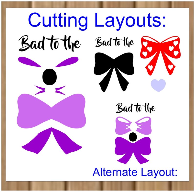 Bad to the Bow SVG CUTTING File, Bow Cutting File, Bow Design, SVG Cutting File, Cricut Cutting Files, 2 Styles image 5