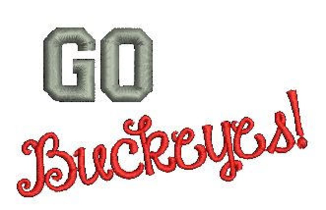 Go Buckeyes Machine Embroidery Design Go Buckeyes Word Go | Etsy