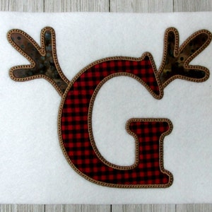 Antler Embroidery Design, Letter G, Antler Applique, Machine Embroidery, Applique, Deer, Reindeer, Hunting, 3 Sizes image 5