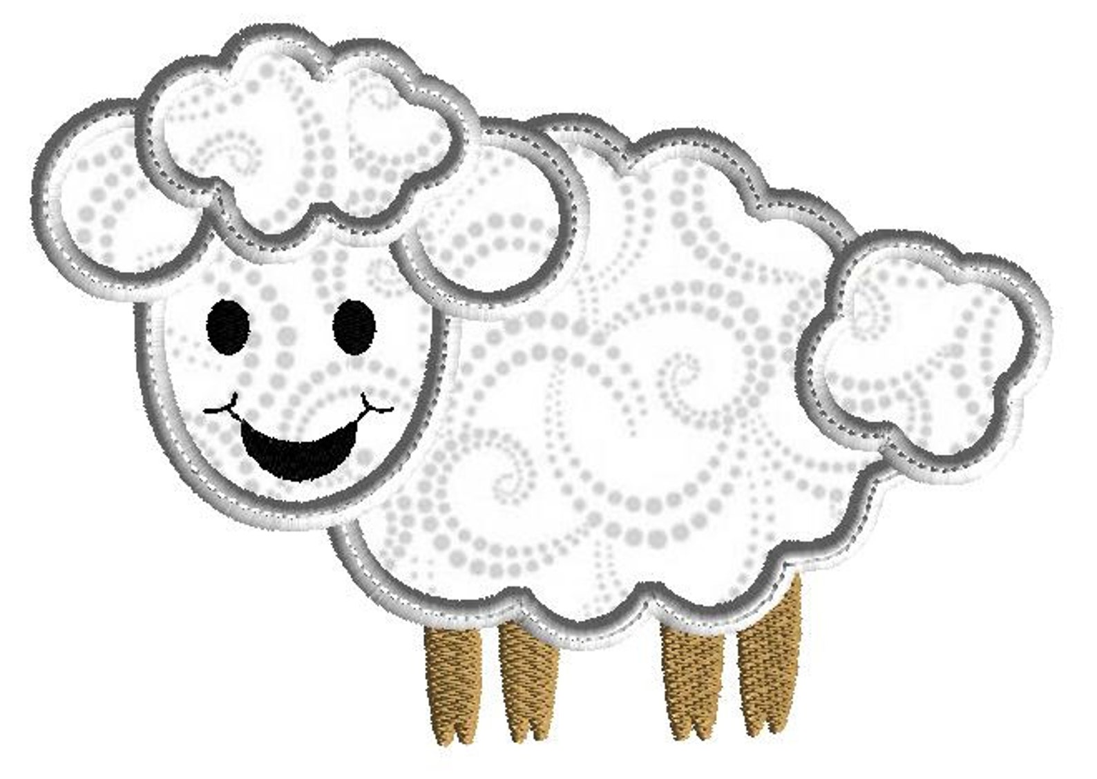 Lamb Embroidery Design Lamb Applique Machine Embroidery Etsy